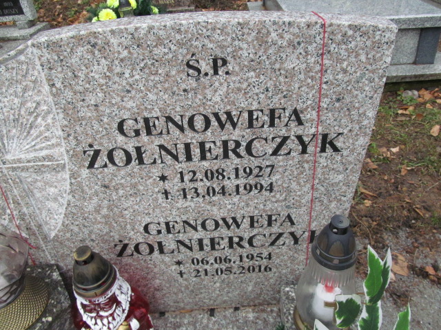 Genowefa Żołnierczyk 1954 Jedlina Zdrój - Grobonet - Wyszukiwarka osób pochowanych