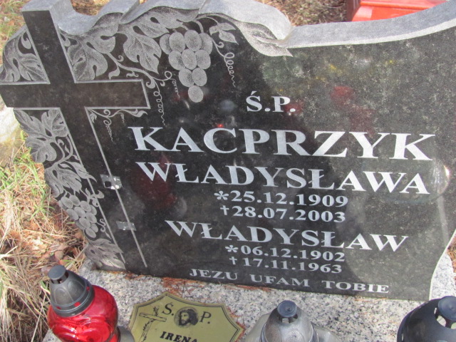 Władysława Kacprzyk 1909 Jedlina Zdrój - Grobonet - Wyszukiwarka osób pochowanych
